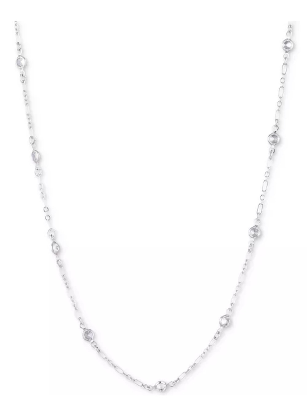 Lauren Ralph Lauren Silver Bezel Station Necklace